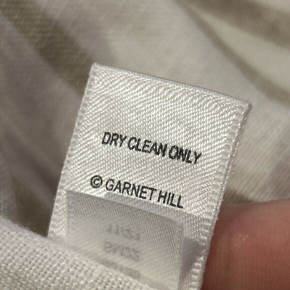 Garnet Hill Striped Linen Blazer Womens Medium Tan White Coastal Lightweight - Picture 4 of 7